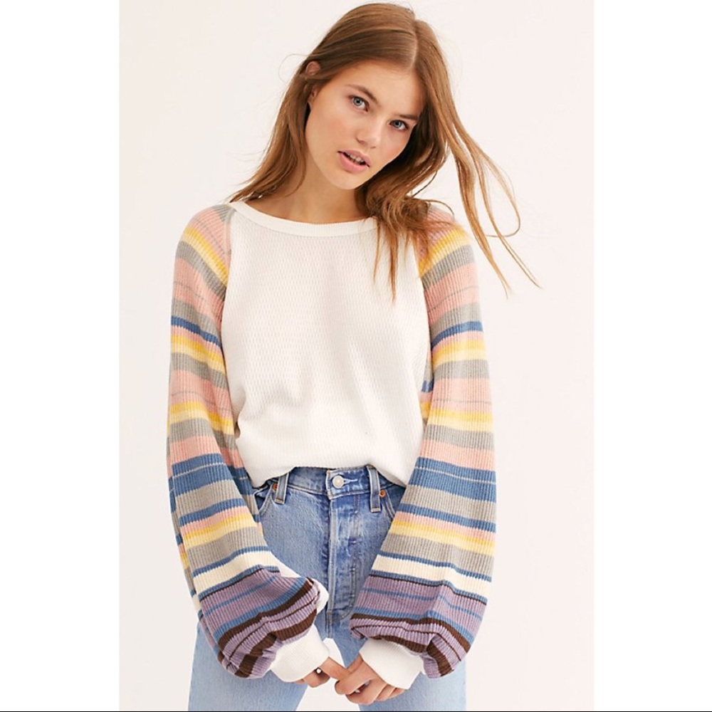NWT Free People Rainbow Dreams Swit Sweater Large